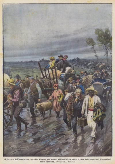 De terreur van de verwoestende golf door Achille Beltrame