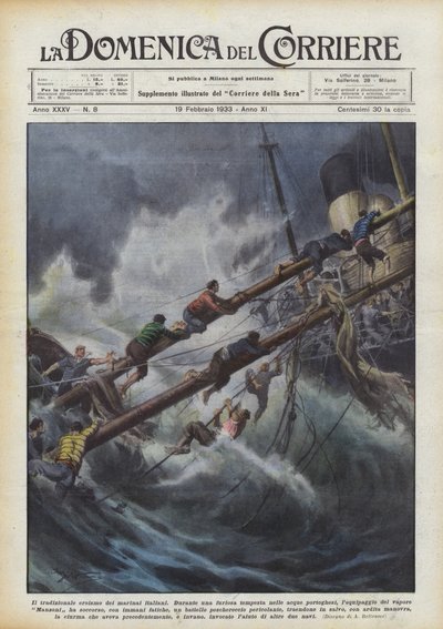 De traditionele heldhaftigheid van Italiaanse zeelieden door Achille Beltrame