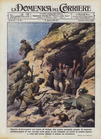 Daden van bersaglieri aan het front van Sollum door Achille Beltrame