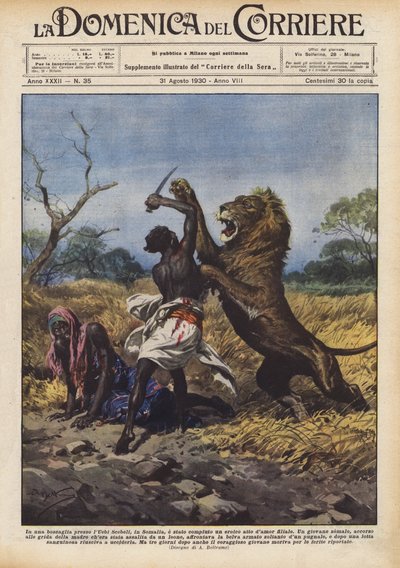 In een bosje nabij de Uebi Scebeli, in Somalië, werd een heroïsche daad van kinderlijke liefde verricht door Achille Beltrame