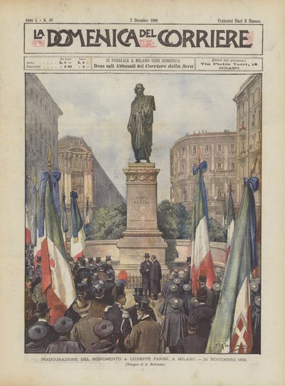 Inhuldiging van het Monument voor Giuseppe Parini in Milaan, 26 november 1899 door Achille Beltrame