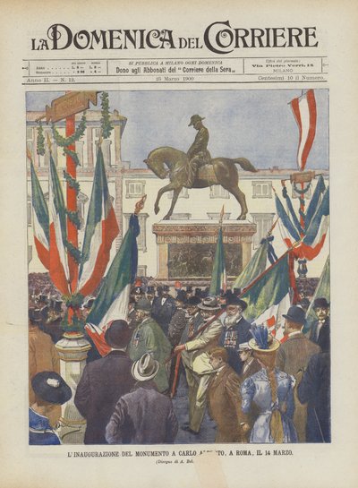 Inhuldiging van het Monument voor Carlo Alberto in Rome, 14 maart door Achille Beltrame