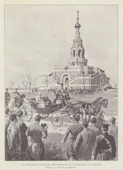 De inwijding van het monument van Sint Stefanus in Turkije door Achille Beltrame