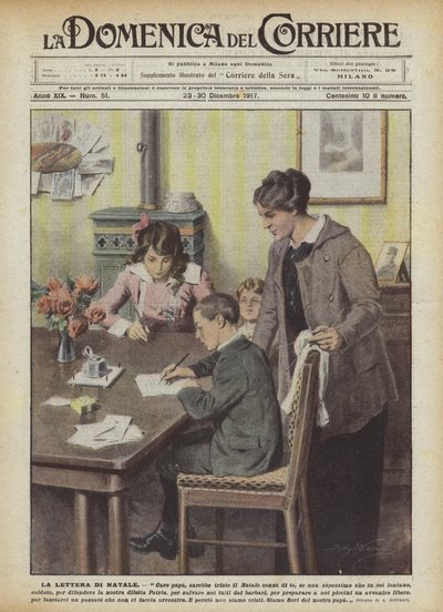 De kerstbrief door Achille Beltrame