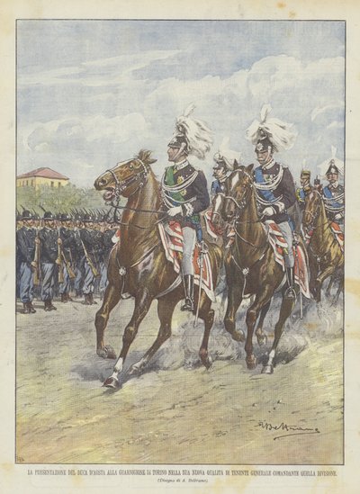 De Presentatie Van De Hertog Van Aosta Aan Het Garnizoen Van Turijn In Zijn Nieuwe Kwaliteit Van Luitenant door Achille Beltrame