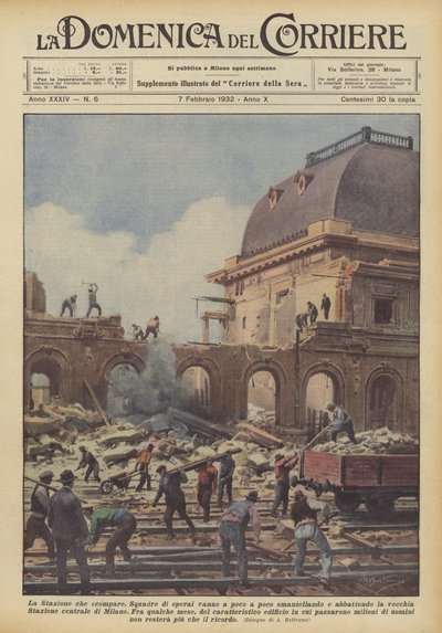 Het verdwijnende station door Achille Beltrame