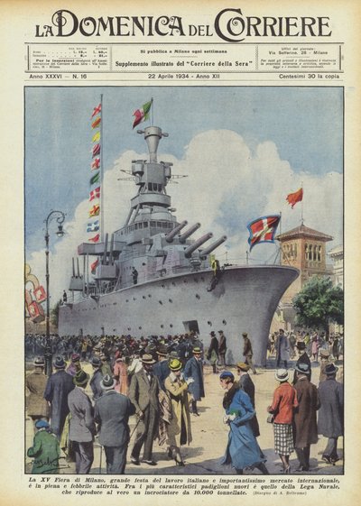 De XV Beurs van Milaan, groot feest van de Italiaanse arbeid en zeer belangrijke internationale markt door Achille Beltrame
