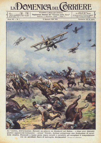 De aanval van de luchtmacht door Achille Beltrame