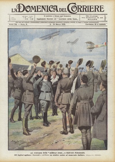 De overhandiging van het militaire kruis aan Gabriele d