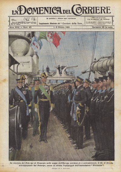 De cruise van de Prins van Piemonte in de wateren van West- en Noord-Europa door Achille Beltrame