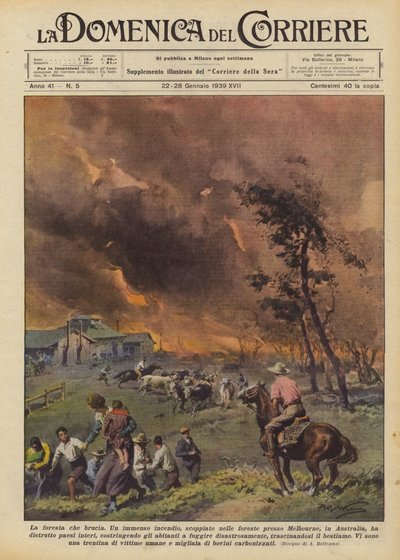 Het brandende bos door Achille Beltrame