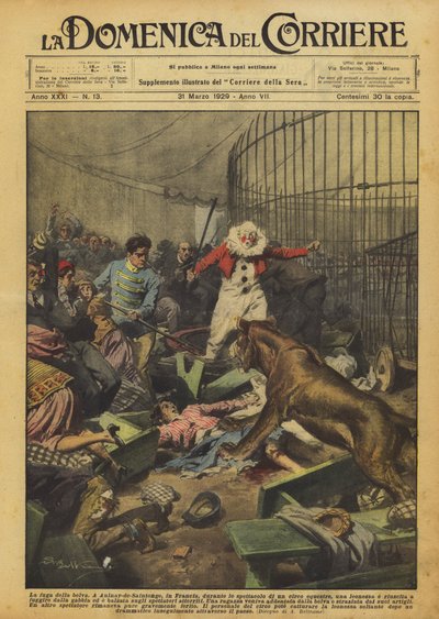 De ontsnapping van het wilde dier door Achille Beltrame