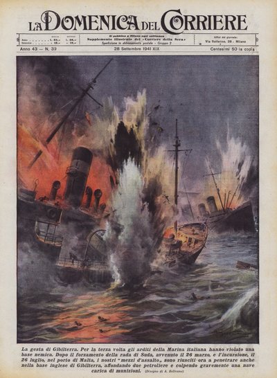 De heldendaad van Gibraltar door Achille Beltrame