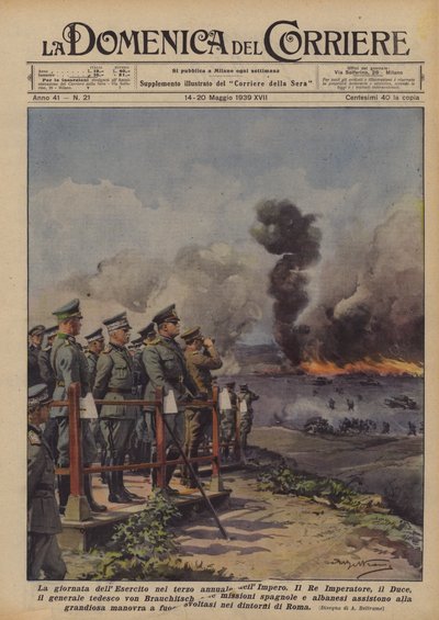 De dag van het leger op de derde verjaardag van het rijk door Achille Beltrame