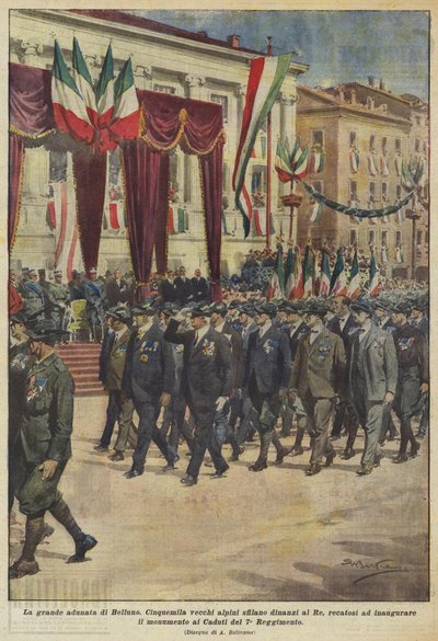 De grote bijeenkomst van Belluno door Achille Beltrame