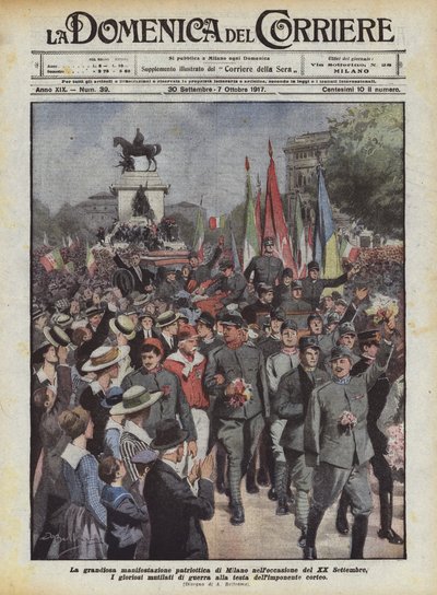 De grootse patriottische manifestatie van Milaan ter gelegenheid van 20 september door Achille Beltrame