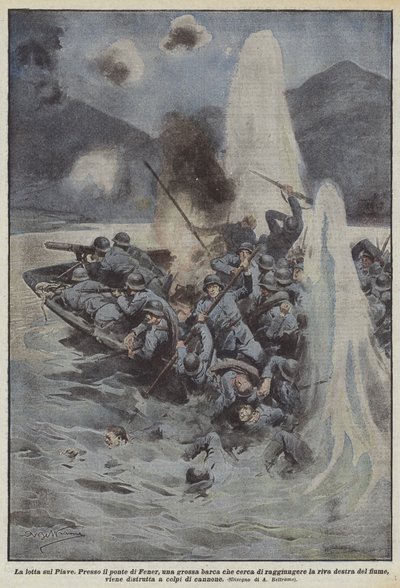 De strijd aan de Piave door Achille Beltrame