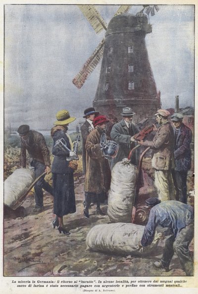 De ellende in Duitsland, de terugkeer naar ruilhandel door Achille Beltrame