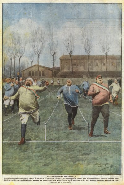 De sportvereniging van de Dikke, een interessante bijeenkomst gehouden in Vigevano (Pavia) door Achille Beltrame
