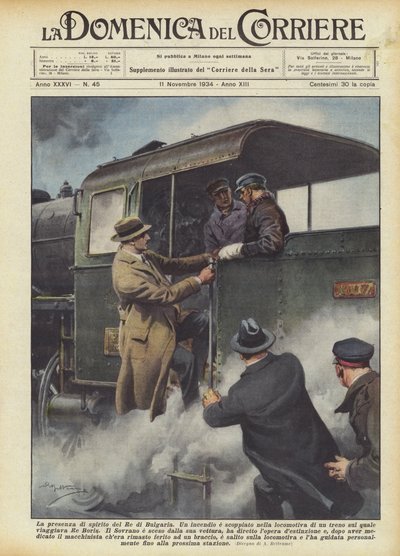 De tegenwoordigheid van geest van de koning van Bulgarije door Achille Beltrame