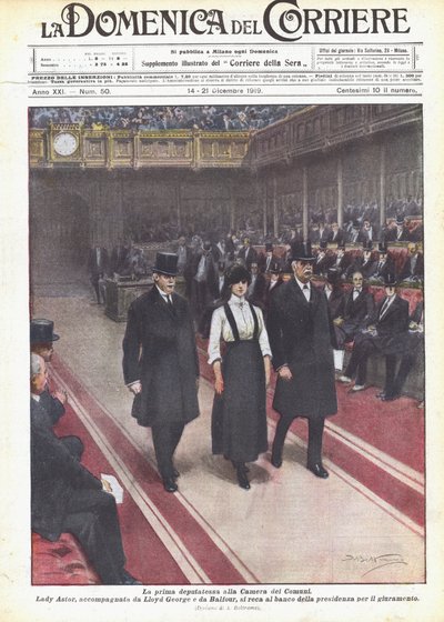 De eerste vrouwelijke afgevaardigde in het Lagerhuis door Achille Beltrame