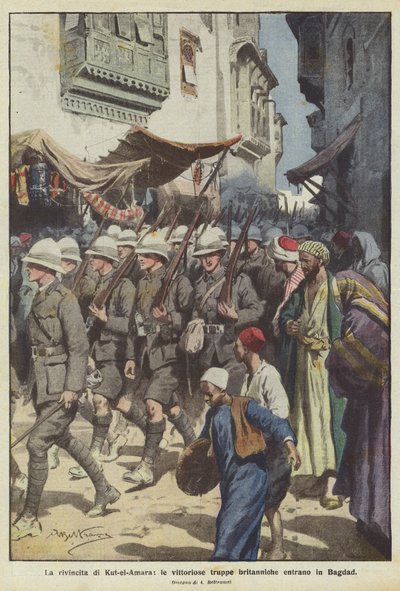 De wraak van Kut-el-Amara, de succesvolle Britse troepen trekken Bagdad binnen door Achille Beltrame