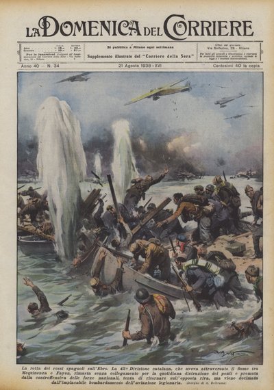 De nederlaag van de Spaanse roodhemden aan de Ebro door Achille Beltrame