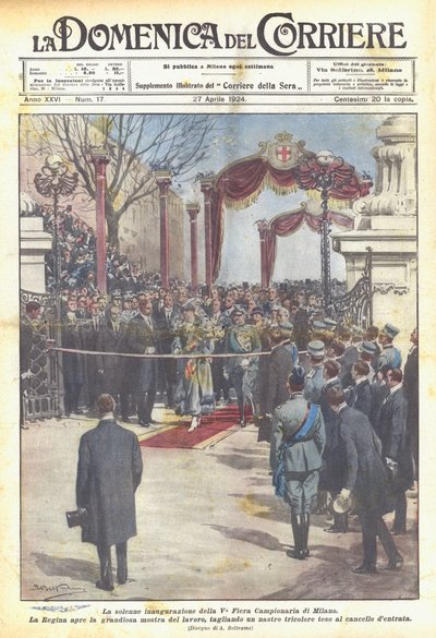 De plechtige opening van de 5e Jaarbeurs van Milaan door Achille Beltrame