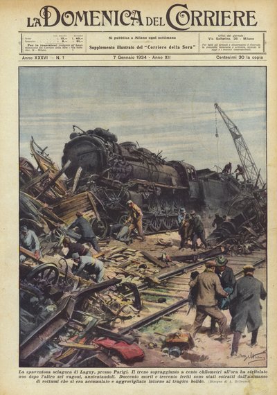 De angstaanjagende ramp van Lagny, nabij Parijs door Achille Beltrame