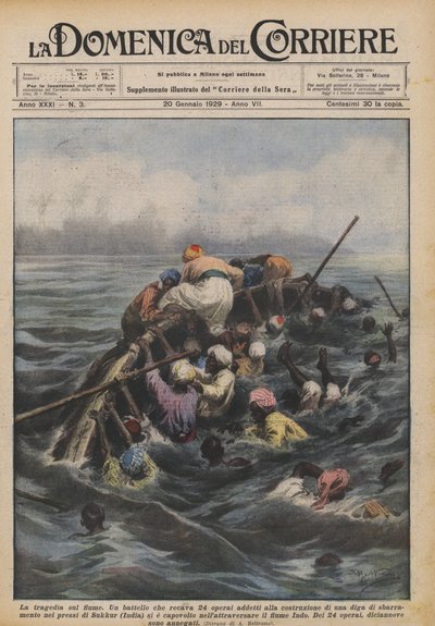 De tragedie op de rivier door Achille Beltrame
