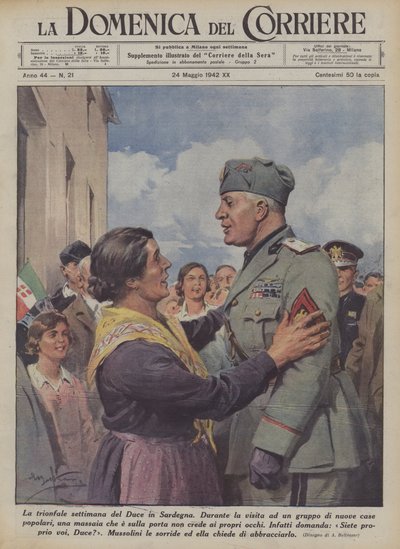 De triomfantelijke week van de Duce in Sardinië door Achille Beltrame