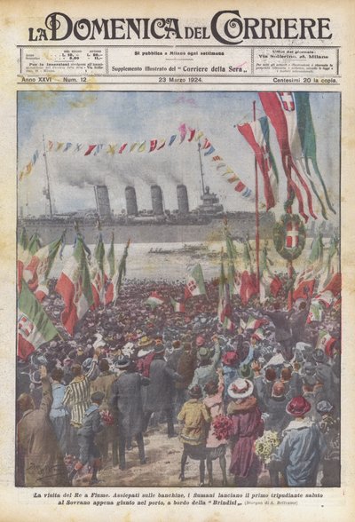 Het bezoek van de koning aan Fiume door Achille Beltrame