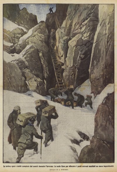 De moeilijke vaste werken uitgevoerd door onze mensen tijdens de winter door Achille Beltrame