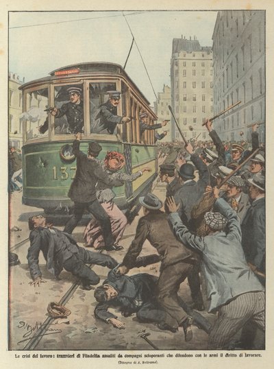 De werkcrises, trambestuurders van Philadelphia aangevallen door stakende collega