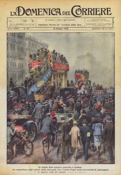 De geneugten van de algemene staking in Londen door Achille Beltrame