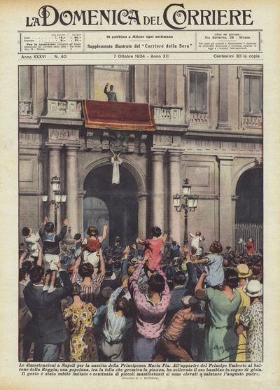 De demonstraties in Napels voor de geboorte van prinses Maria Pia door Achille Beltrame