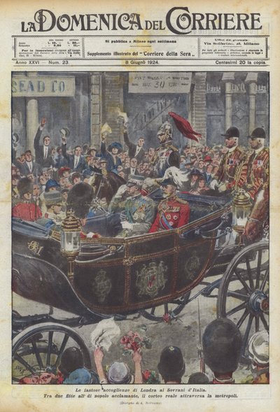 De weelderige ontvangst van de Italiaanse vorsten in Londen door Achille Beltrame