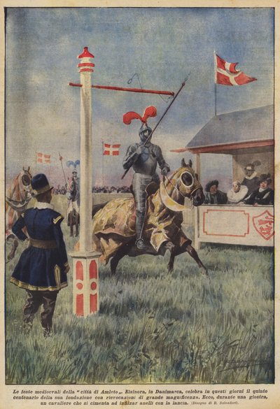 De middeleeuwse feesten van de stad van Hamlet door Achille Beltrame