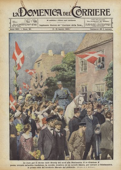 De feesten voor de terugkeer van Noord-Sleeswijk naar Denemarken door Achille Beltrame