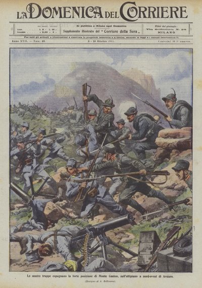 Onze troepen veroveren de sterke positie van Monte Coston, op het plateau ten noordwesten van Arsiero door Achille Beltrame