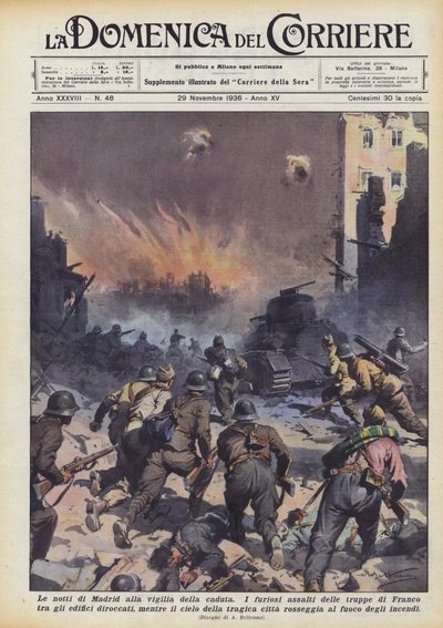De nachten van Madrid aan de vooravond van de val door Achille Beltrame
