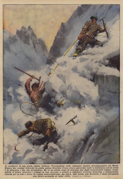 De heldendaden van een Italiaanse berggids door Achille Beltrame