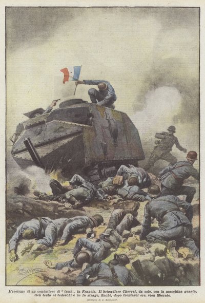 De heldhaftigheid van een tankbestuurder in Frankrijk door Achille Beltrame
