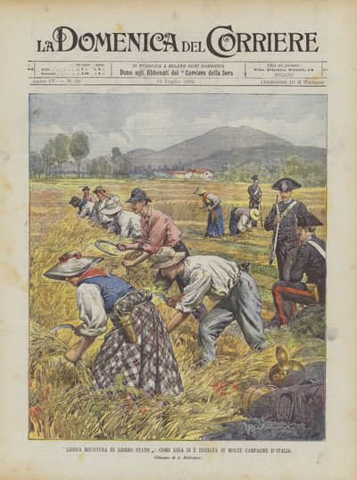 Vrij Oogsten In Een Vrije Staat, Zoals Het Begon In Veel Italiaanse Velden door Achille Beltrame