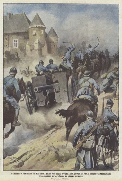 De immense slag in Frankrijk door Achille Beltrame