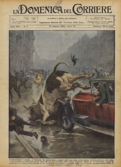De geïmproviseerde stierengevecht van Boedapest door Achille Beltrame
