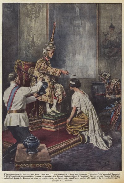 De kroning van de koningen van Siam door Achille Beltrame