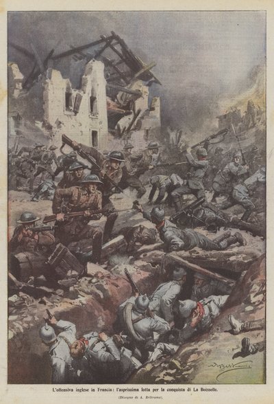 Het Engelse offensief in Frankrijk, de hevige strijd om de verovering van La Boisselle door Achille Beltrame
