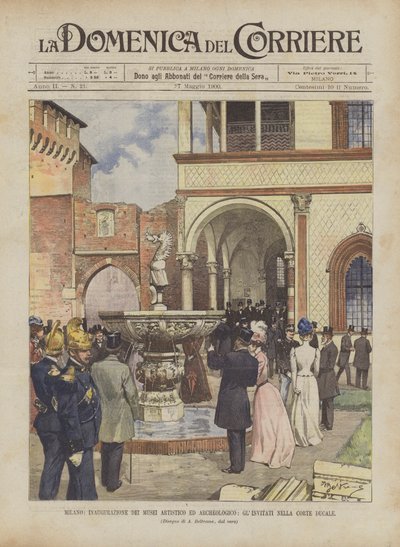 Milaan, Inhuldiging van de Artistieke en Archeologische Musea, De Gasten in de Hertogelijke Hof door Achille Beltrame