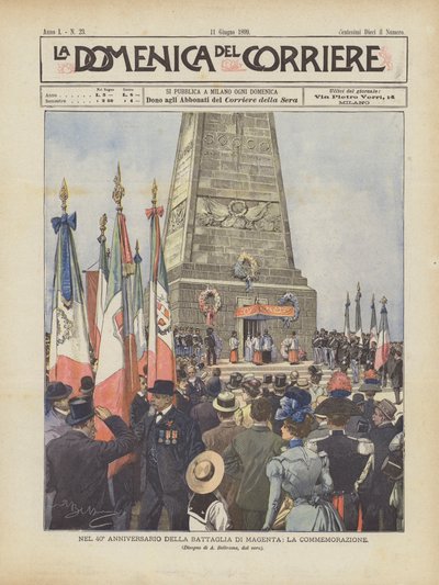 Op de 40e verjaardag van de Slag bij Magenta, de herdenking door Achille Beltrame